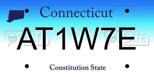 AT1W7E Connecticut License Plate