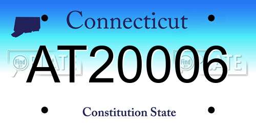 AT20006 Connecticut License Plate