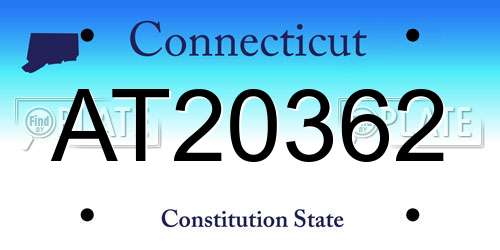AT20362 Connecticut License Plate