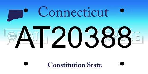 AT20388 Connecticut License Plate