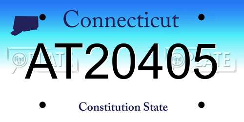 AT20405 Connecticut License Plate