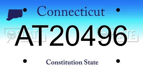 AT20496 Connecticut License Plate