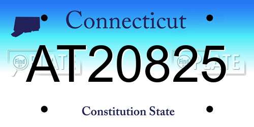 AT20825 Connecticut License Plate