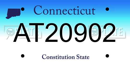 AT20902 Connecticut License Plate