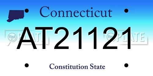 AT21121 Connecticut License Plate