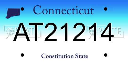 AT21214 Connecticut License Plate