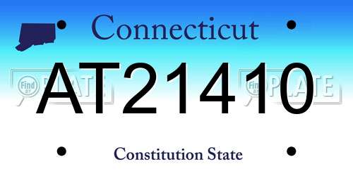 AT21410 Connecticut License Plate