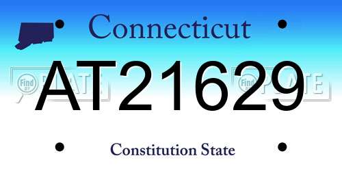 AT21629 Connecticut License Plate