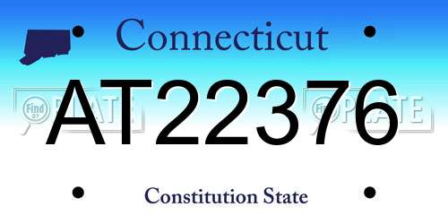 AT22376 Connecticut License Plate