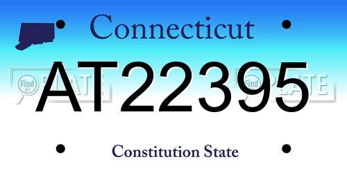AT22395 Connecticut License Plate
