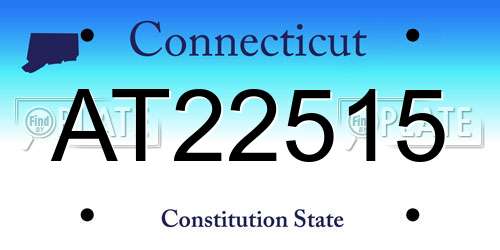 AT22515 Connecticut License Plate