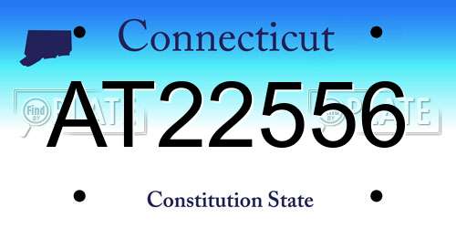 AT22556 Connecticut License Plate