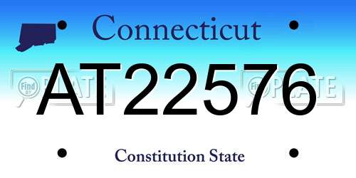 AT22576 Connecticut License Plate