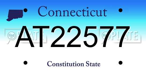 AT22577 Connecticut License Plate