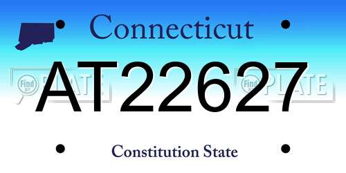 AT22627 Connecticut License Plate