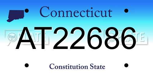 AT22686 Connecticut License Plate