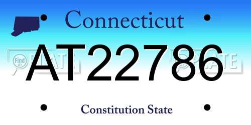 AT22786 Connecticut License Plate
