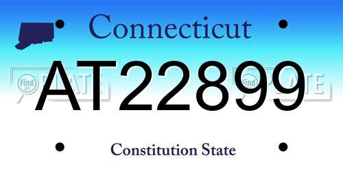 AT22899 Connecticut License Plate