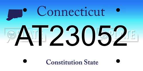 AT23052 Connecticut License Plate