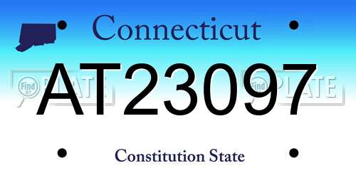 AT23097 Connecticut License Plate