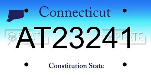 AT23241 Connecticut License Plate