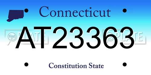 AT23363 Connecticut License Plate