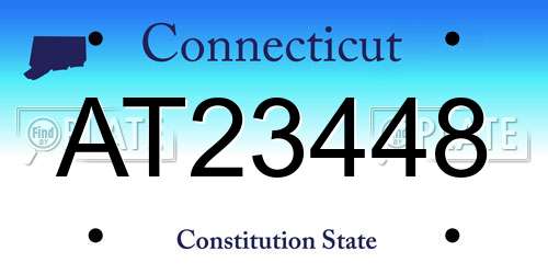 AT23448 Connecticut License Plate