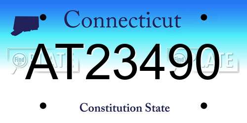 AT23490 Connecticut License Plate