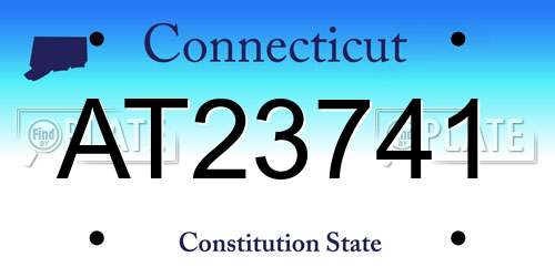 AT23741 Connecticut License Plate