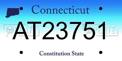 AT23751 Connecticut License Plate