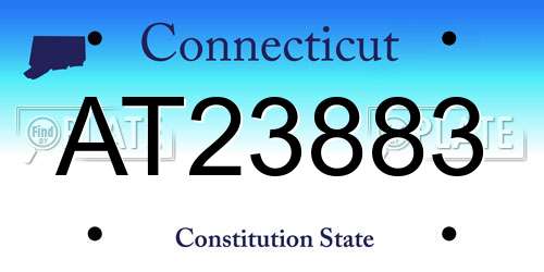 AT23883 Connecticut License Plate