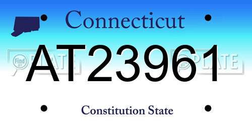 AT23961 Connecticut License Plate