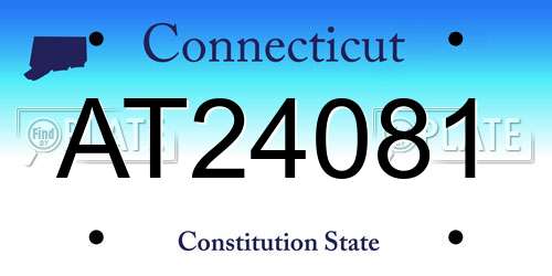 AT24081 Connecticut License Plate