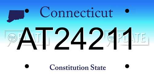 AT24211 Connecticut License Plate