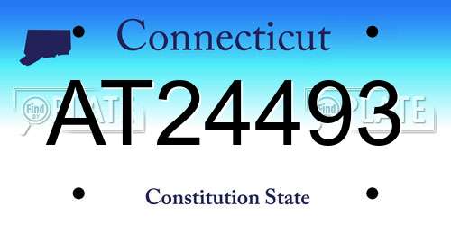 AT24493 Connecticut License Plate