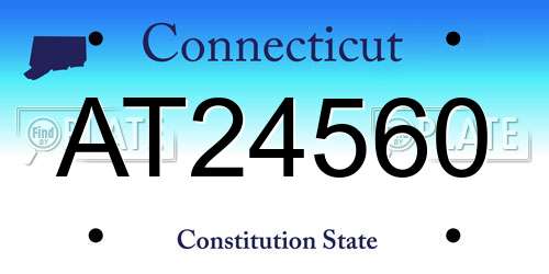 AT24560 Connecticut License Plate