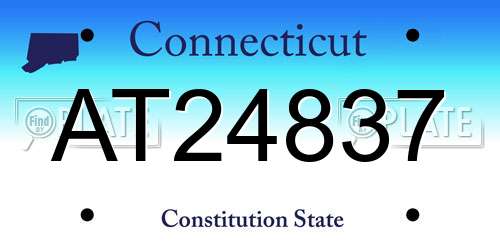 AT24837 Connecticut License Plate