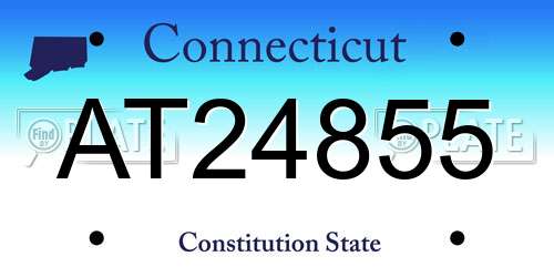 AT24855 Connecticut License Plate