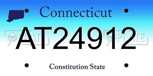 AT24912 Connecticut License Plate