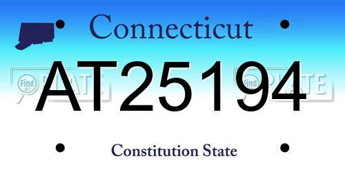 AT25194 Connecticut License Plate