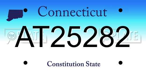 AT25282 Connecticut License Plate