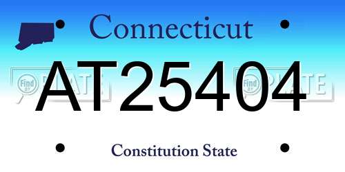 AT25404 Connecticut License Plate