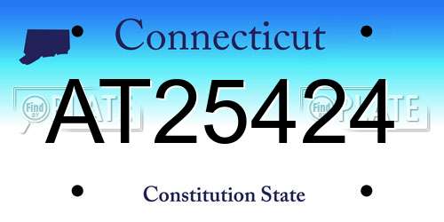 AT25424 Connecticut License Plate