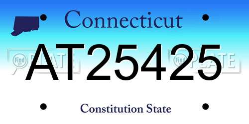 AT25425 Connecticut License Plate