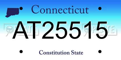 AT25515 Connecticut License Plate