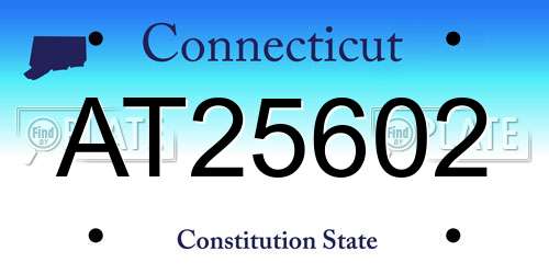 AT25602 Connecticut License Plate