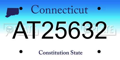 AT25632 Connecticut License Plate
