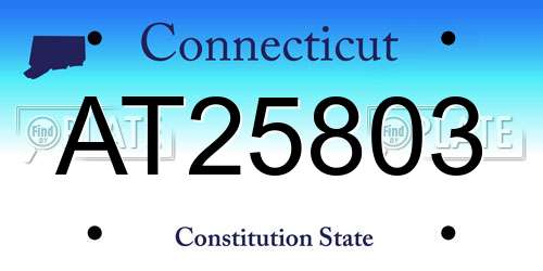 AT25803 Connecticut License Plate