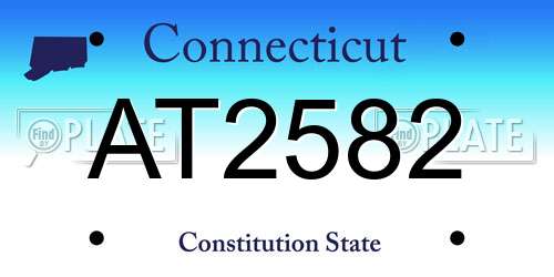 AT2582 Connecticut License Plate