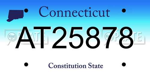 AT25878 Connecticut License Plate